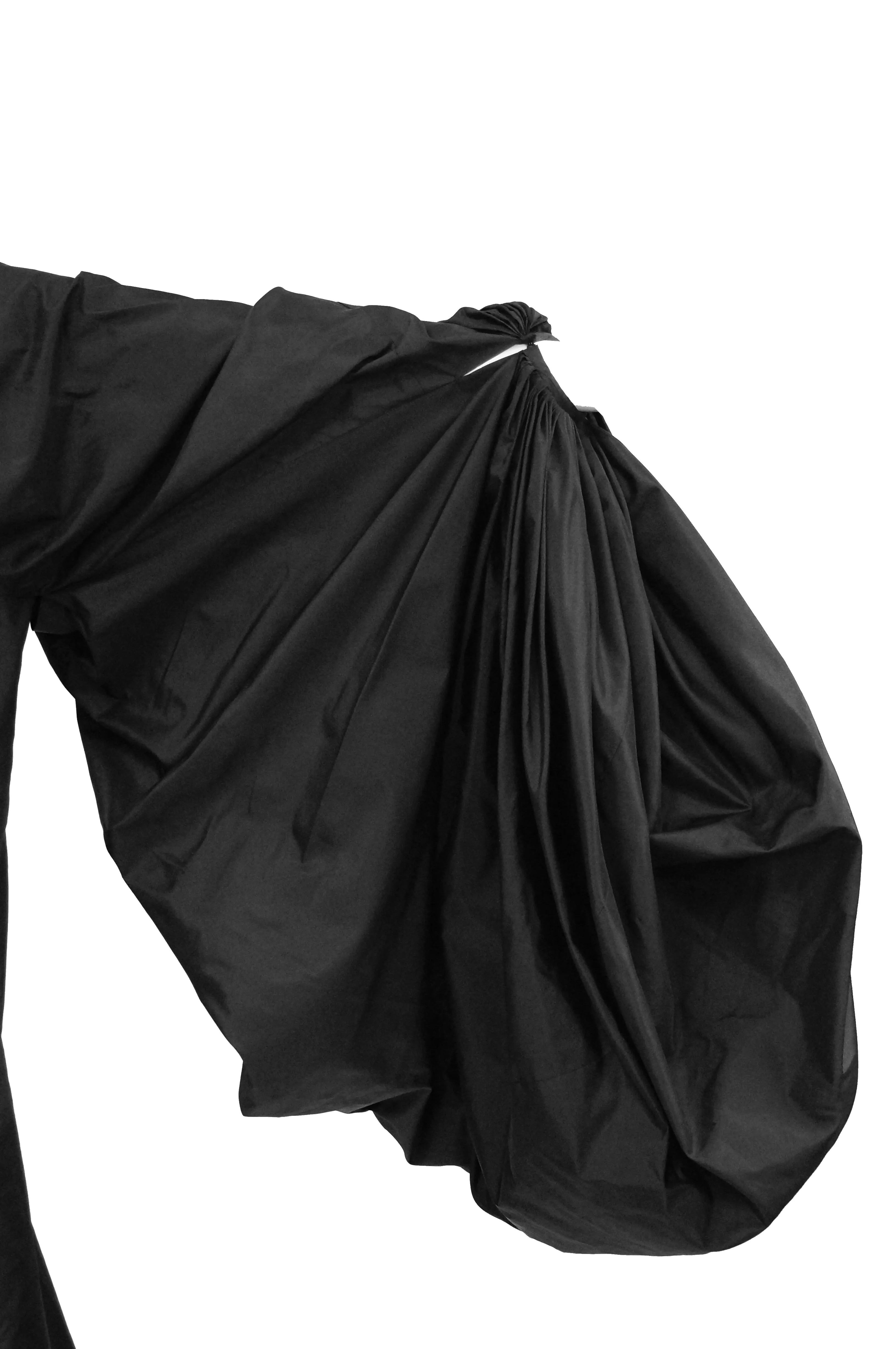 1960s Madame Grès Black Haute Couture Silk "Heavenly Bodies" Dress