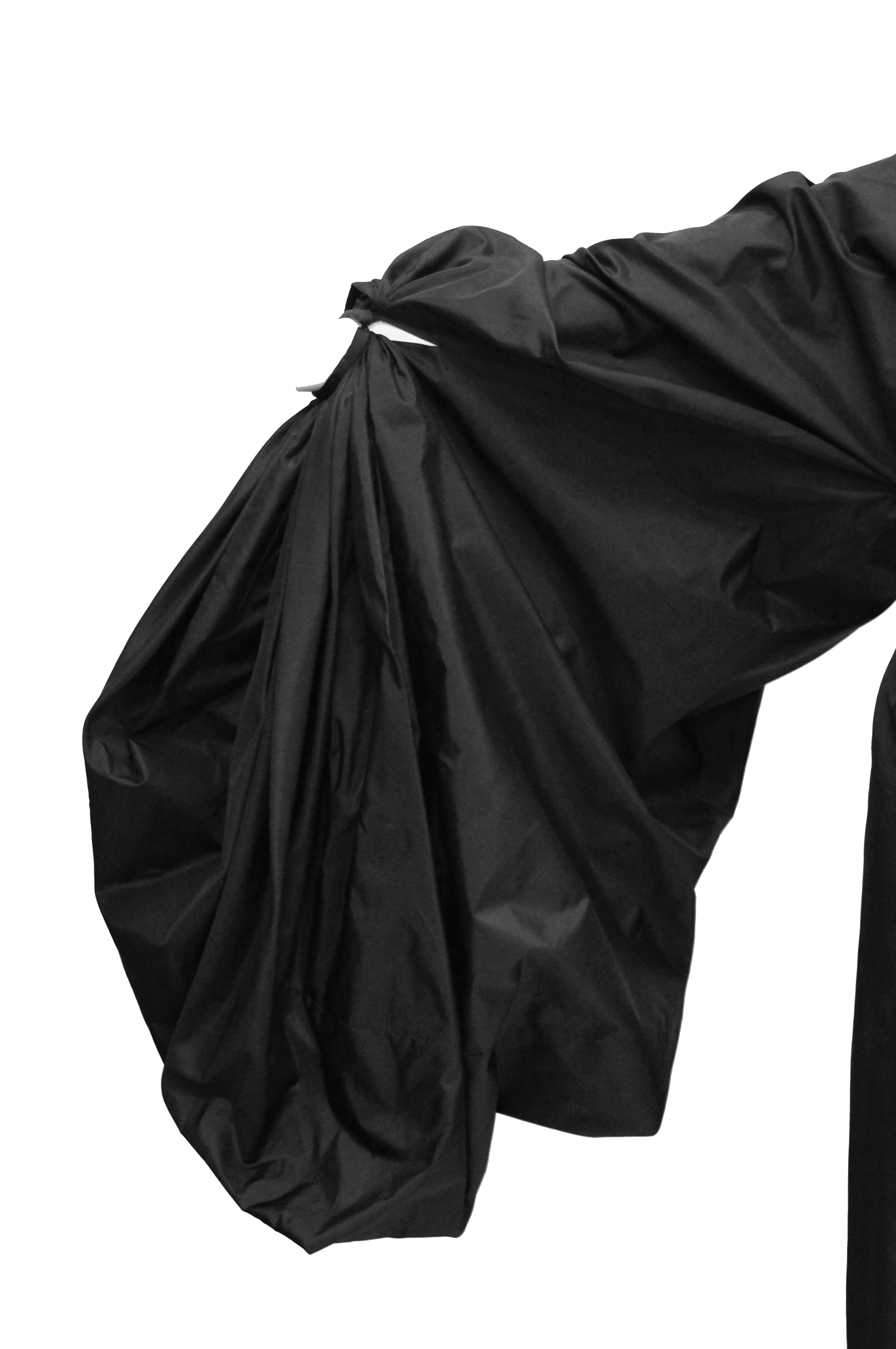 1960s Madame Grès Black Haute Couture Silk "Heavenly Bodies" Dress