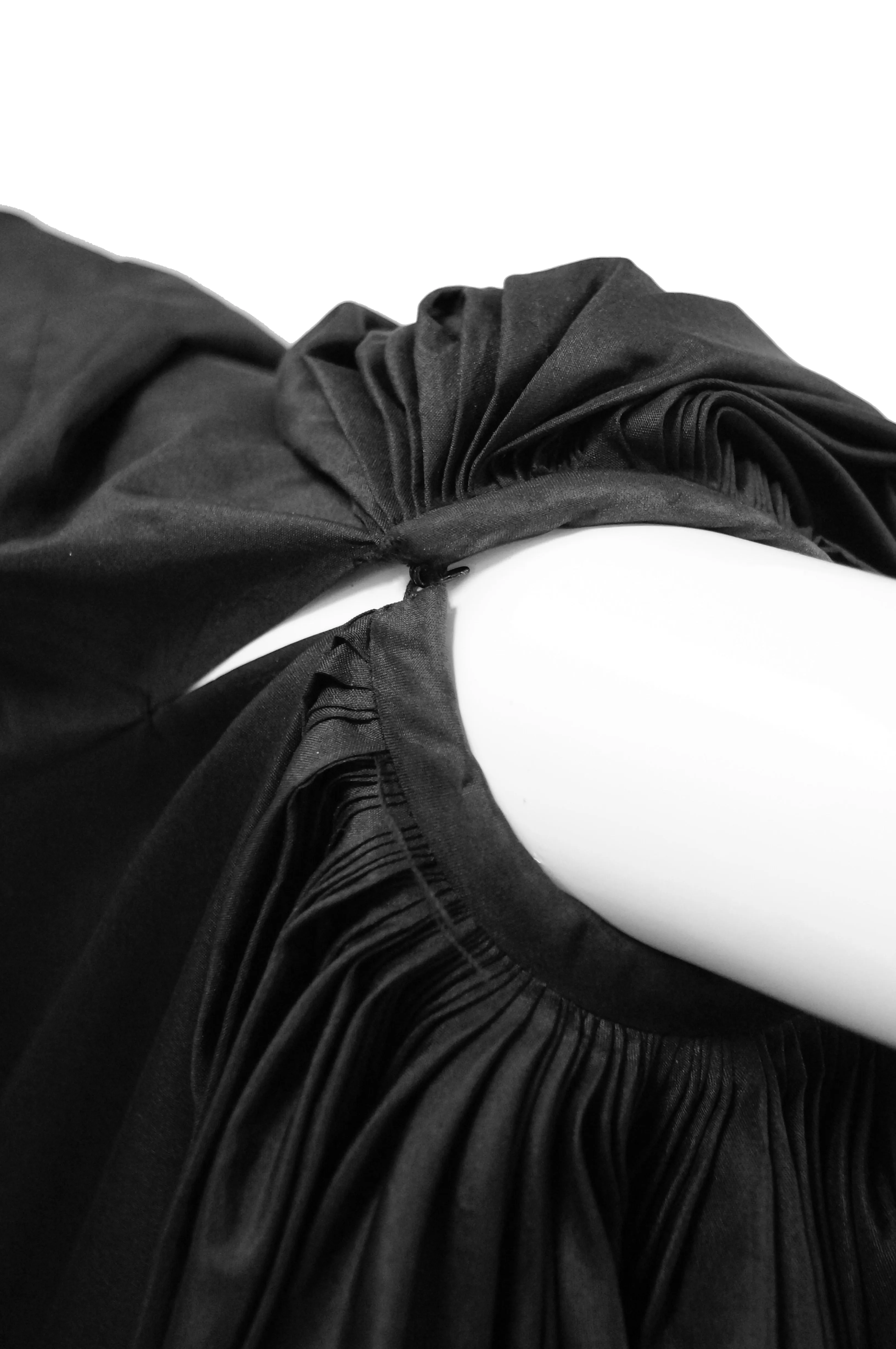 1960s Madame Grès Black Haute Couture Silk "Heavenly Bodies" Dress