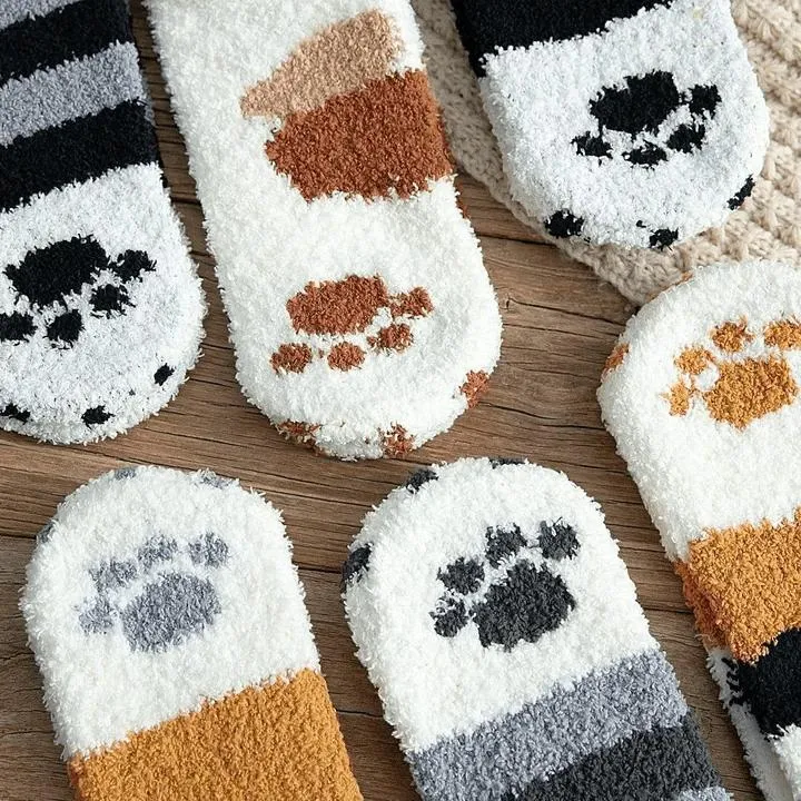 3-Pack: Autumn and Winter Cat Claws Socks