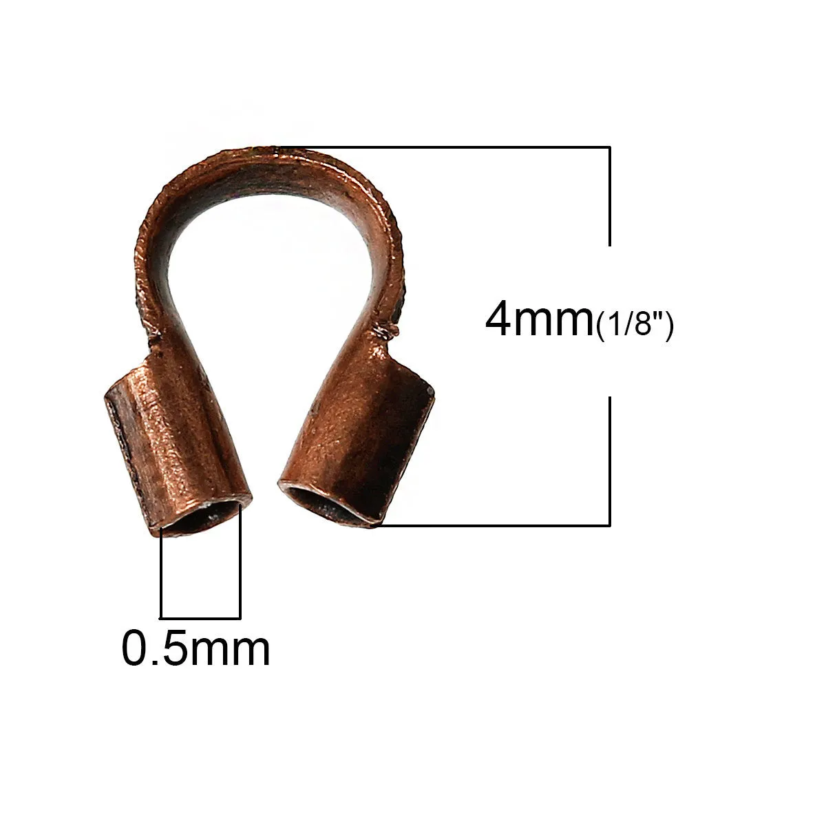 50 Antique Copper Wire Protector Findings, 4x4mm  fin0310a