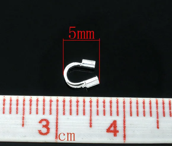 5mm Bright SILVER PLATED Wire Guides, Wire Protectors . Wire Guards   50 pieces  fin0155a