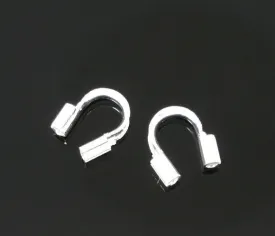 5mm Bright SILVER PLATED Wire Guides, Wire Protectors . Wire Guards   50 pieces  fin0155a