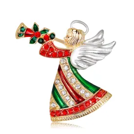 Angel girl Christmas brooch-stylish accessories-perfect holiday gift