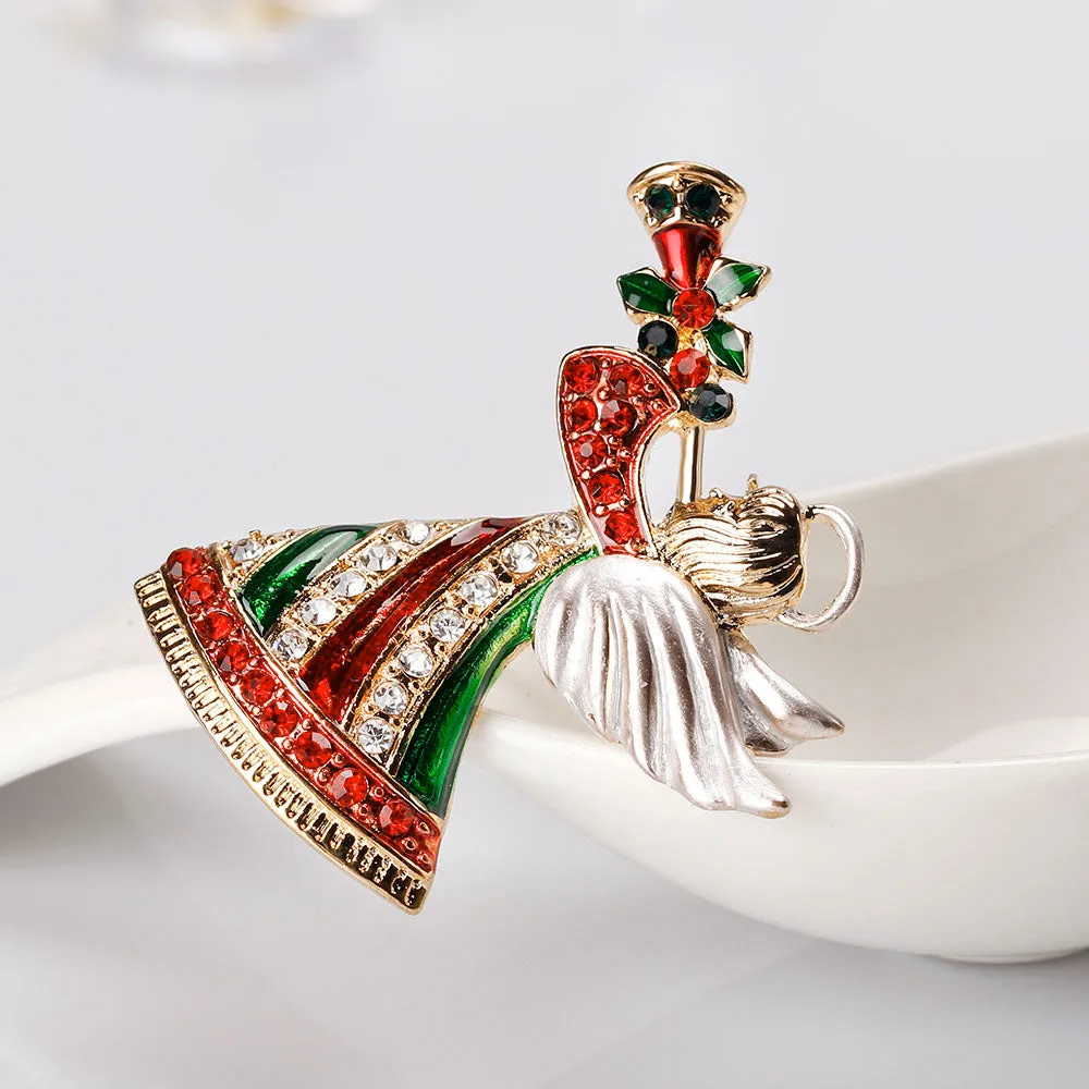 Angel girl Christmas brooch-stylish accessories-perfect holiday gift