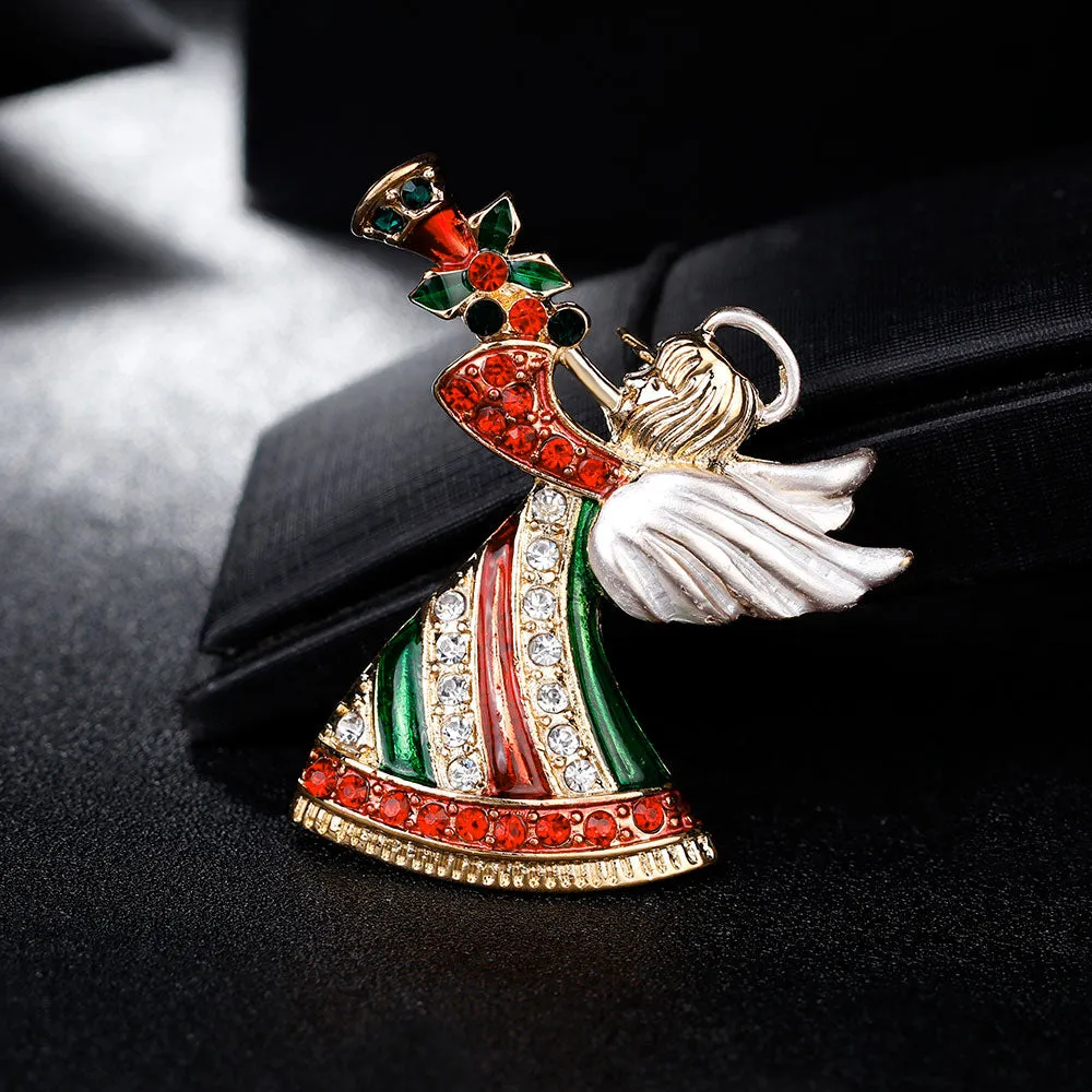 Angel girl Christmas brooch-stylish accessories-perfect holiday gift
