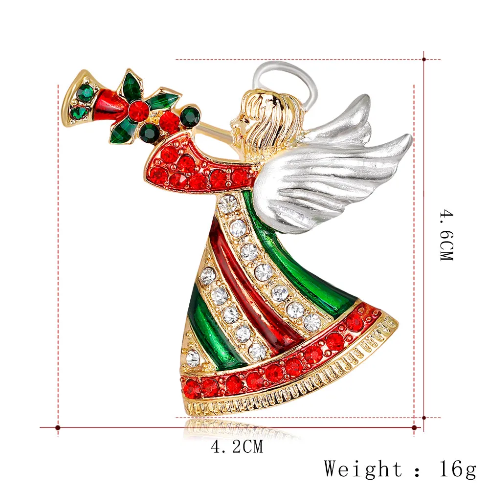 Angel girl Christmas brooch-stylish accessories-perfect holiday gift