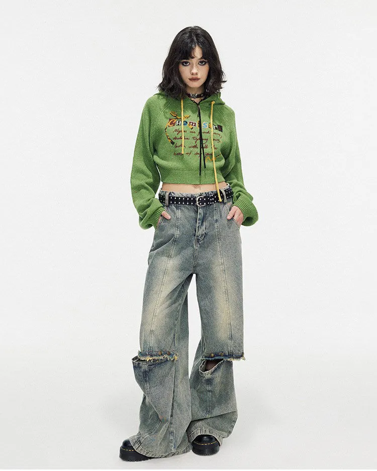 Chemistry Knit Cropped Hoodie