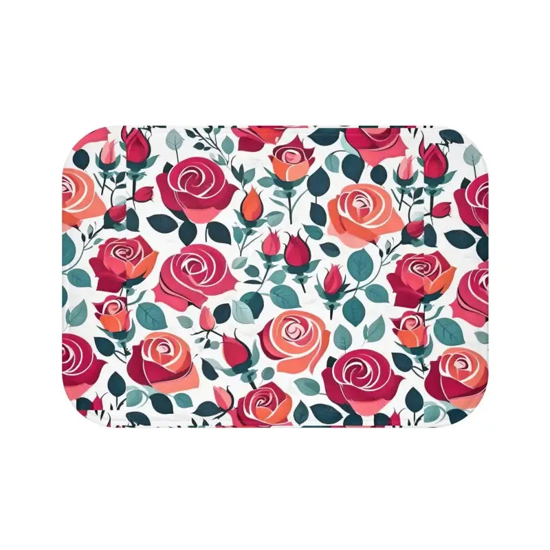 Chic Red Rose Bath Mat for Luxurious Comfort