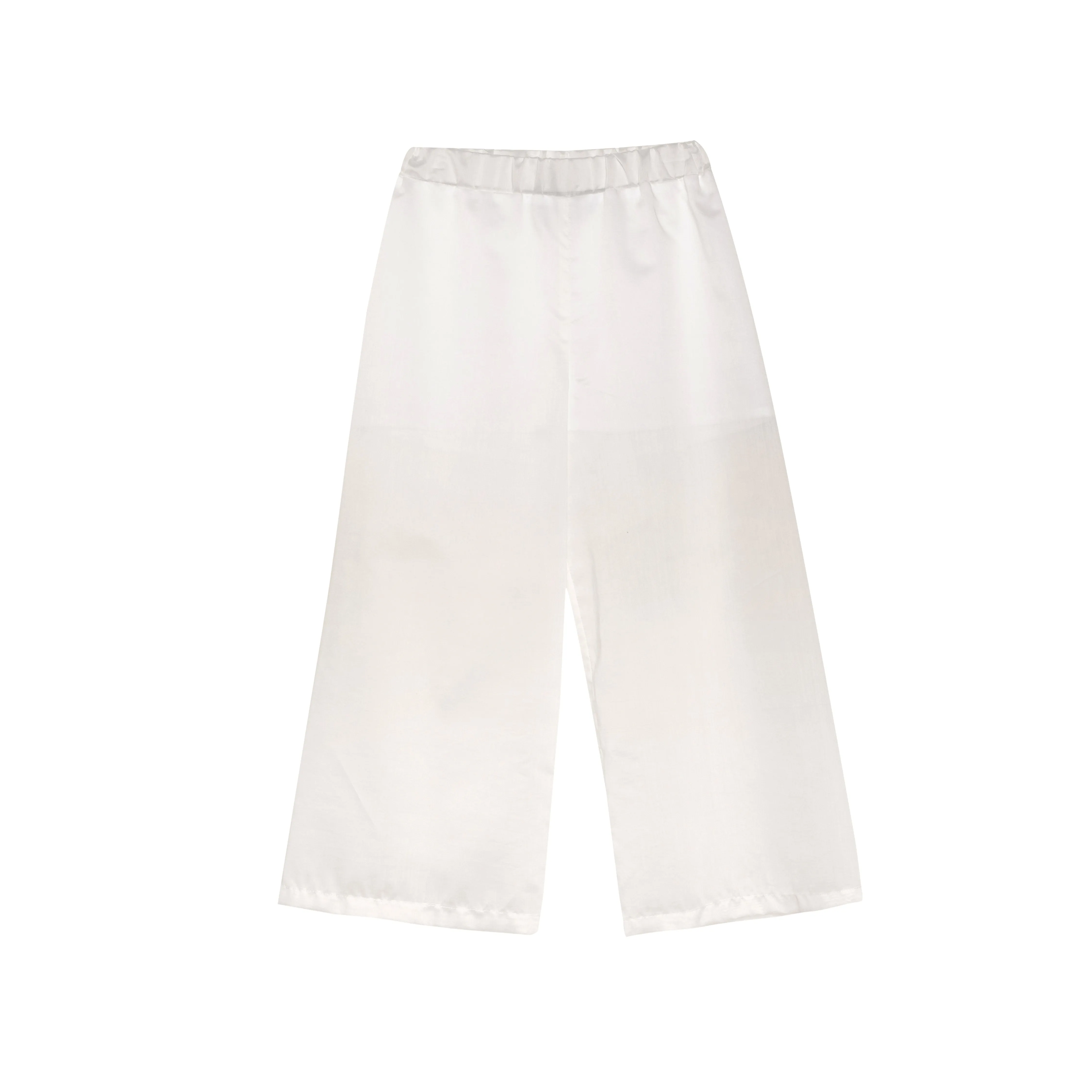Chiffon Wide Trousers Cheer, White