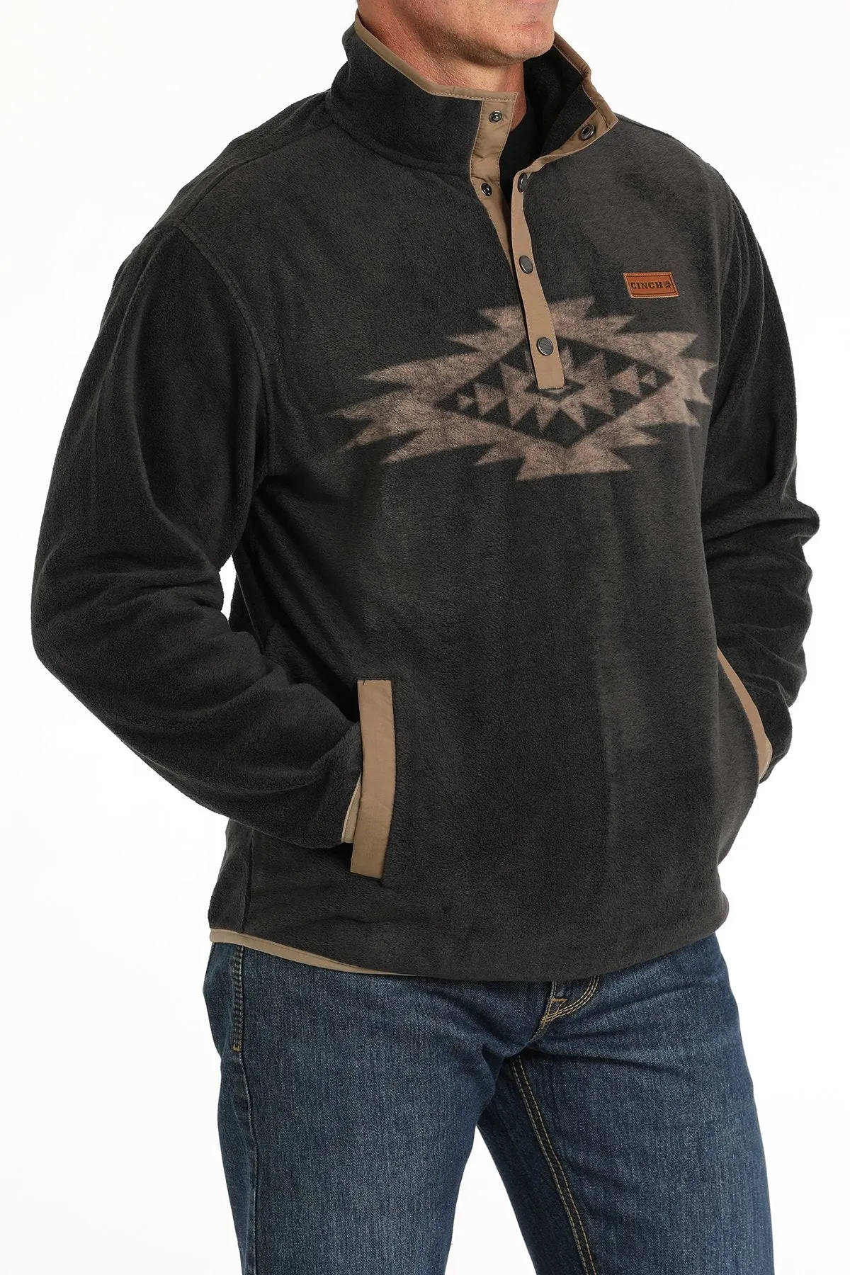 Cinch Mens Fleece Pullover - Charcoal