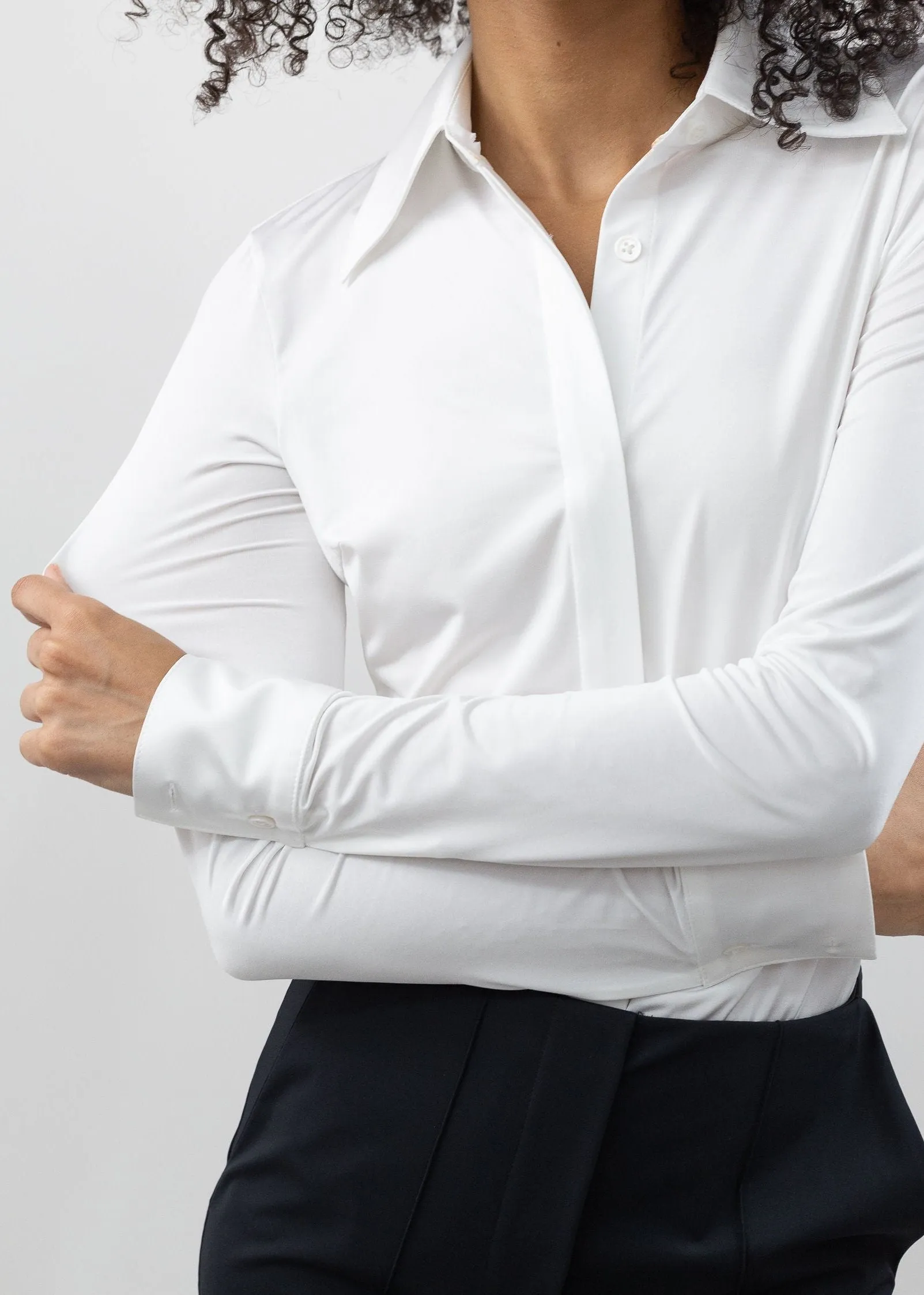 Classic Satin Button Up
