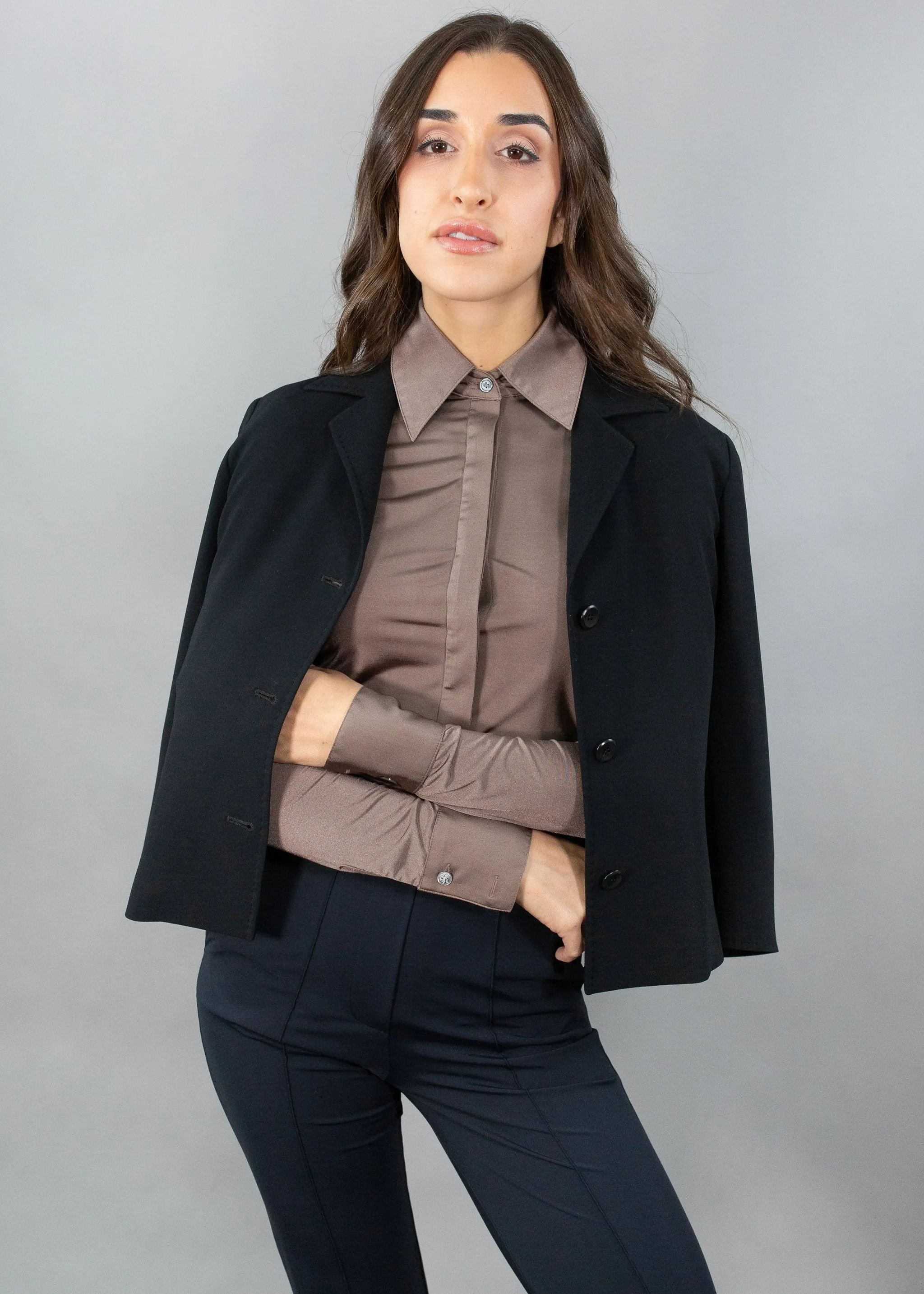 Classic Satin Button Up