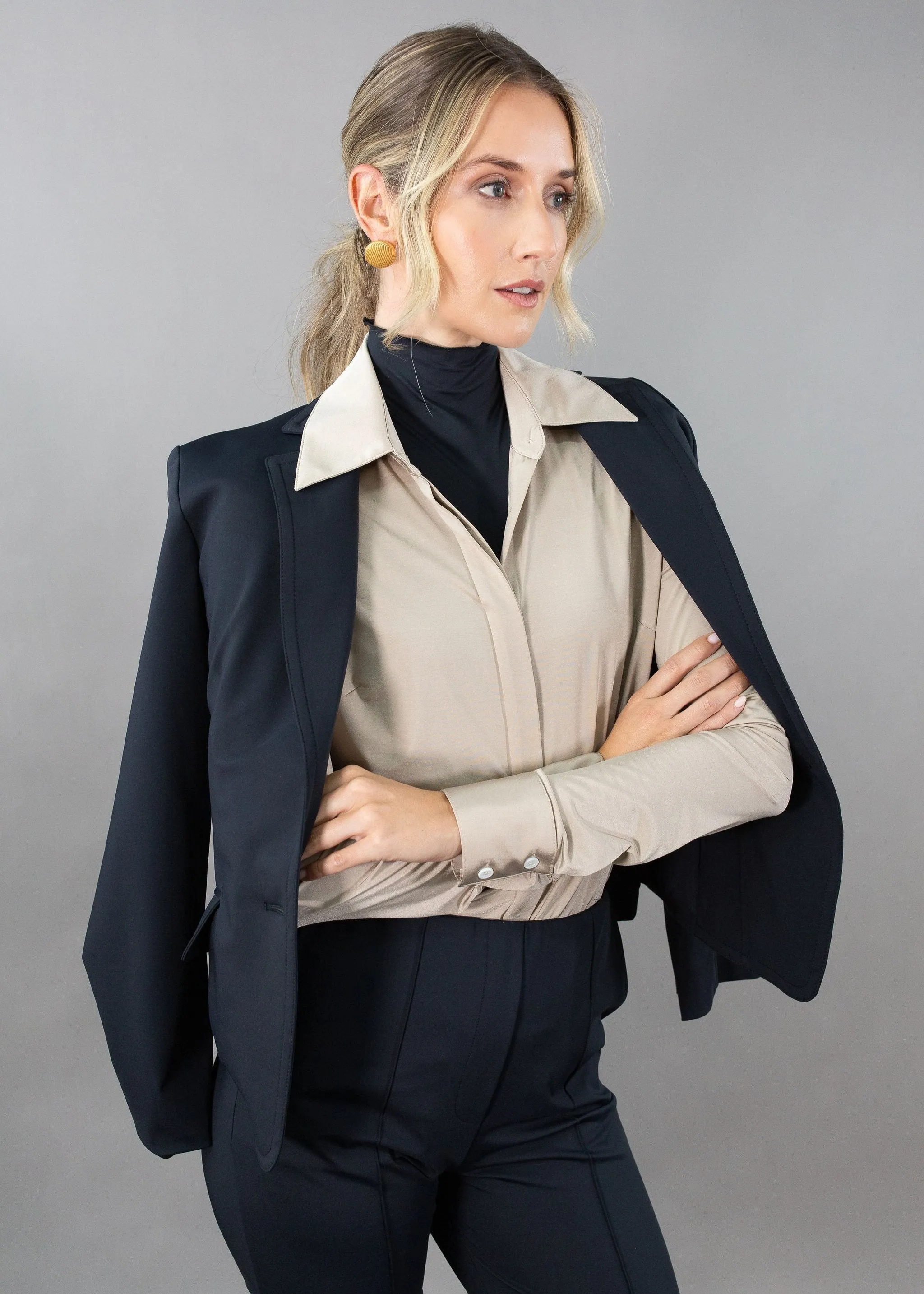 Classic Satin Button Up