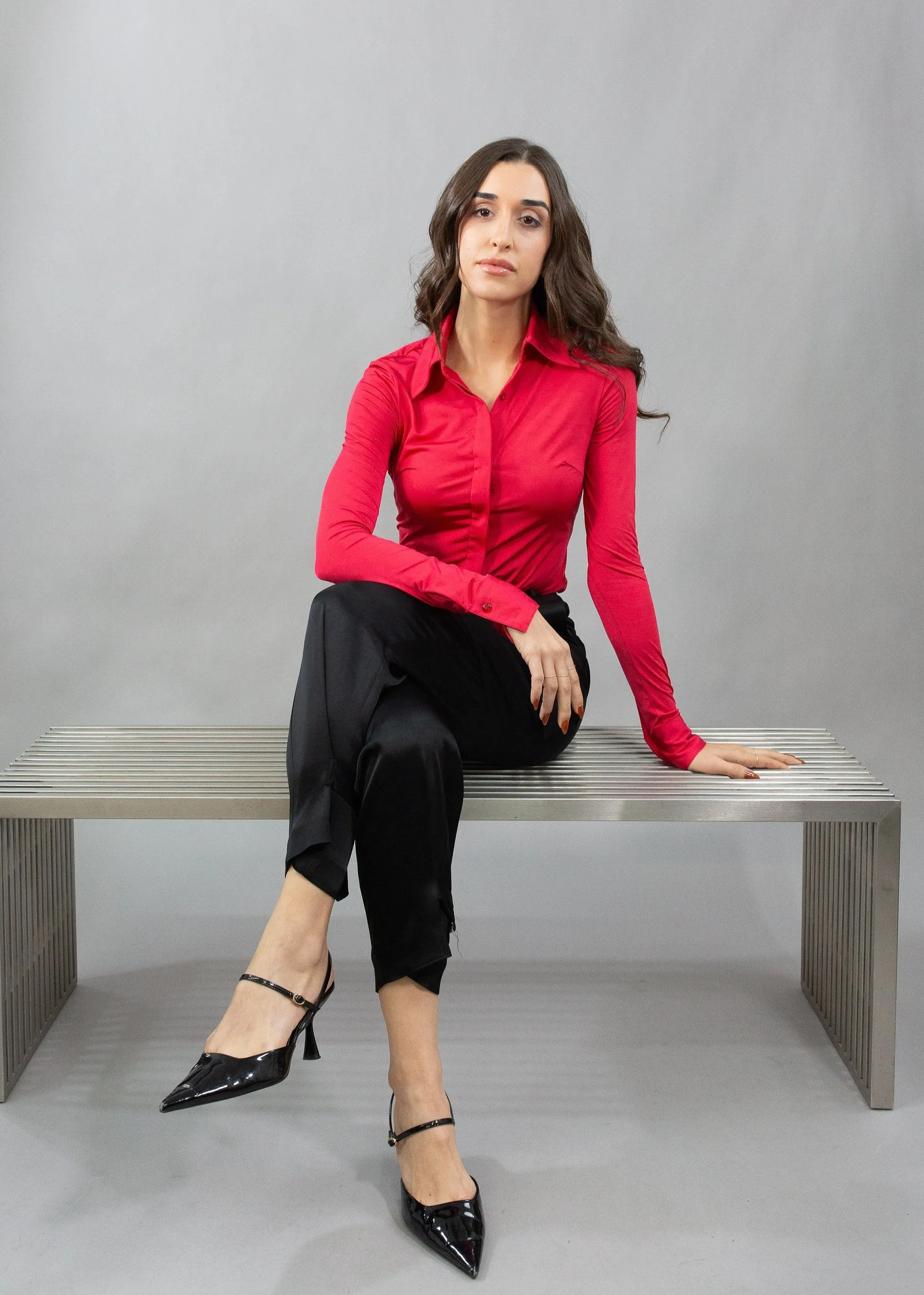 Classic Satin Button Up