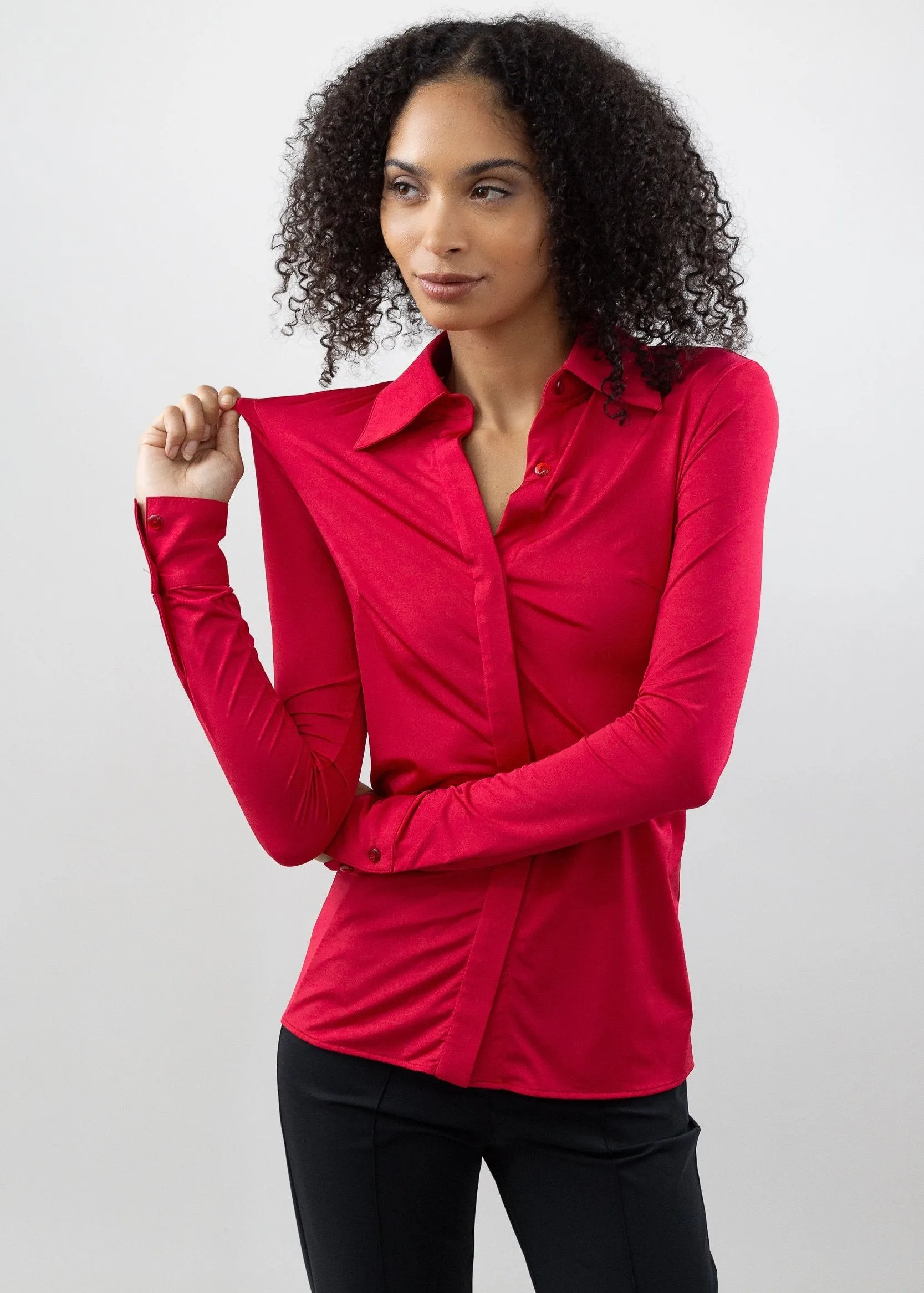 Classic Satin Button Up