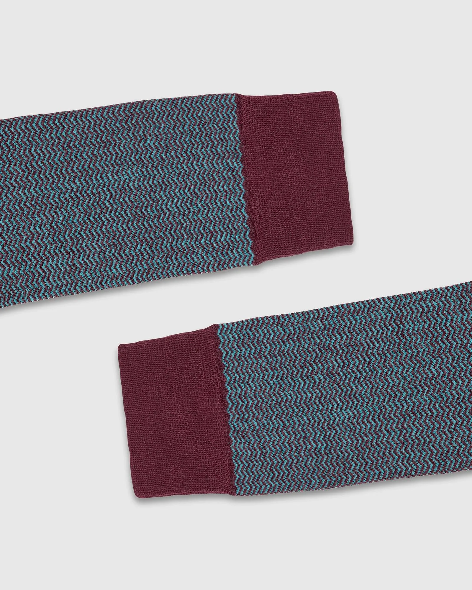 Cotton Dark Wine Jacquard Socks - Tusken