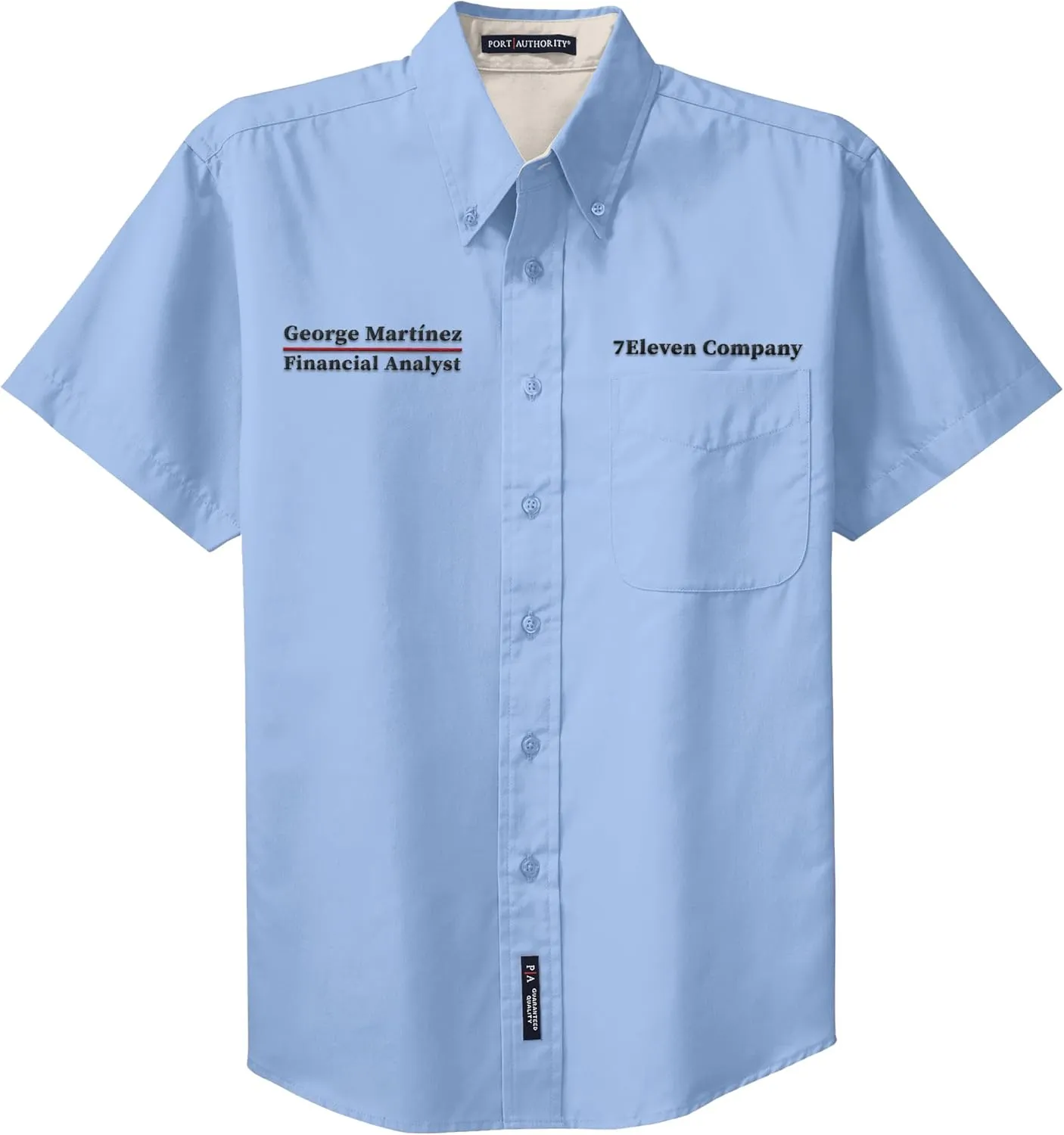 Custom Short Sleeve Embroidered Button Up Shirts for Men Add Your Text Personalized Embroidery Easy Care Shirts