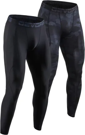 DEVOPS 2 or 3 Pack Men's Compression Pants Athletic Leggings with Pocket/Non-Pocket
