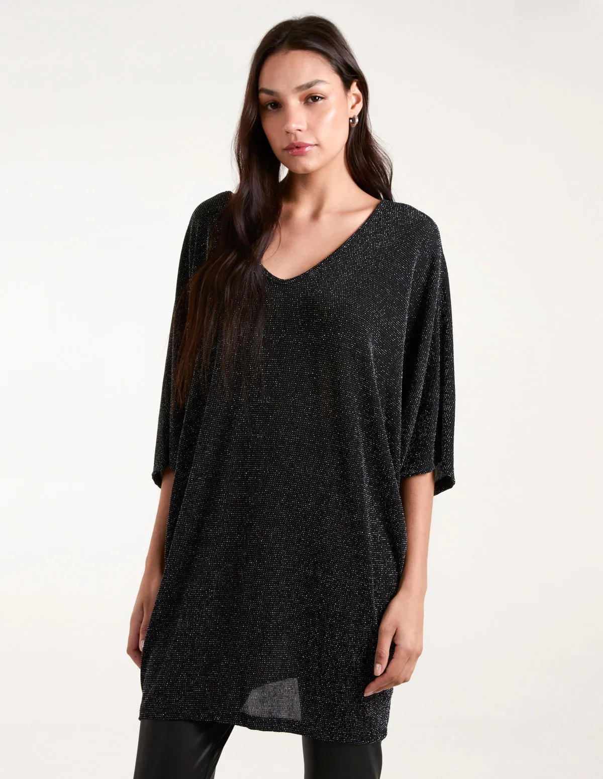 Double V Metallic Tunic