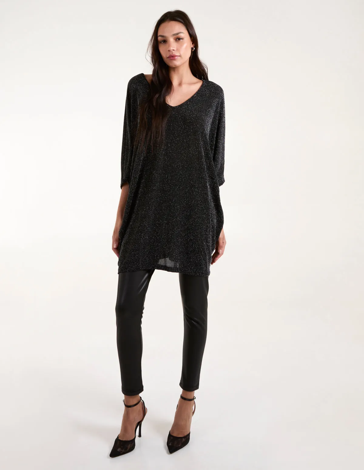 Double V Metallic Tunic