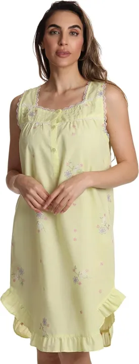 Dreamcrest Silky Soft Nightgown Women Sleepwear Crochet Trim Sleep Dress