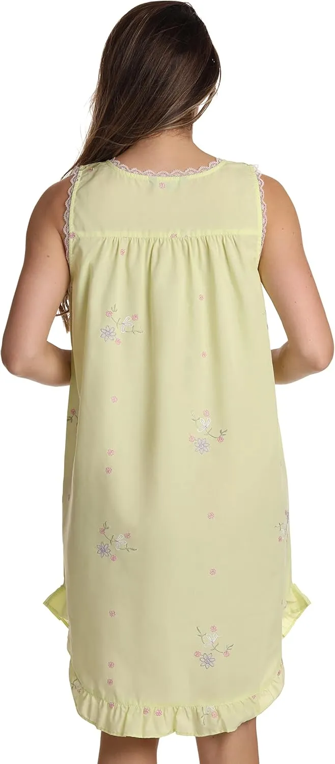 Dreamcrest Silky Soft Nightgown Women Sleepwear Crochet Trim Sleep Dress