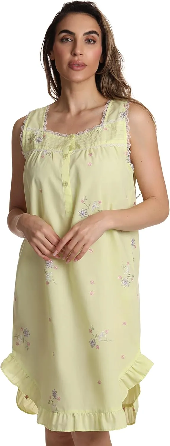 Dreamcrest Silky Soft Nightgown Women Sleepwear Crochet Trim Sleep Dress