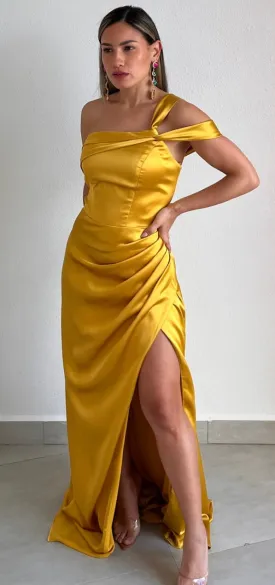 Elegant Admiration One-Shoulder Satin Formal Gown
