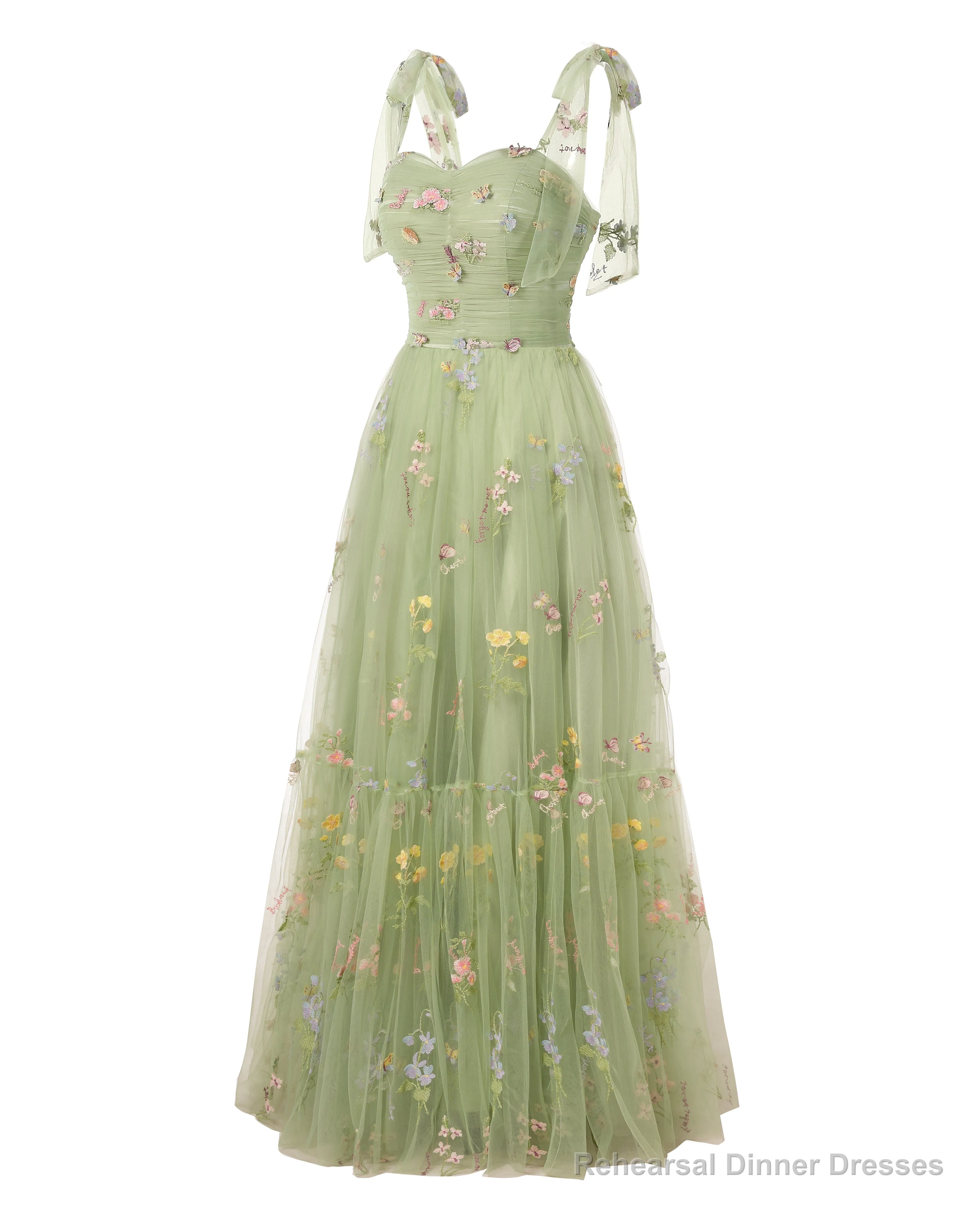 Elegant Embroidery Prom Dresses Sweetheart Spaghetti Straps A Line Party Dress Long Simple Formal Dress