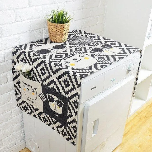 Elegant European Linen Cartoon Storage Cover for Stylish Organization
