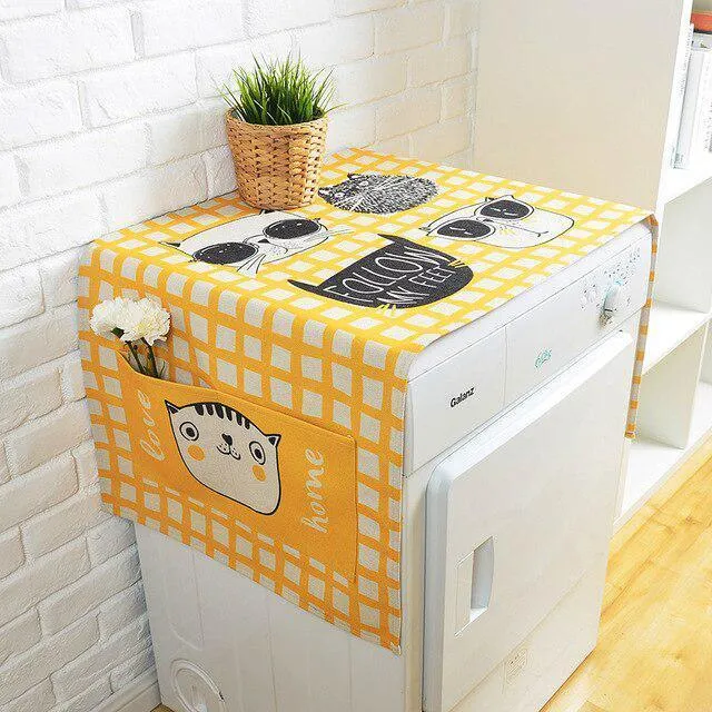 Elegant European Linen Cartoon Storage Cover for Stylish Organization