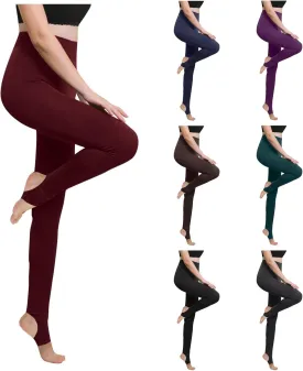 Fleece Lined Leggings Women High Waisted Stirrup Warm Gym Workout Leggings Soft Thermal Tights Athletic Yoga Pants
