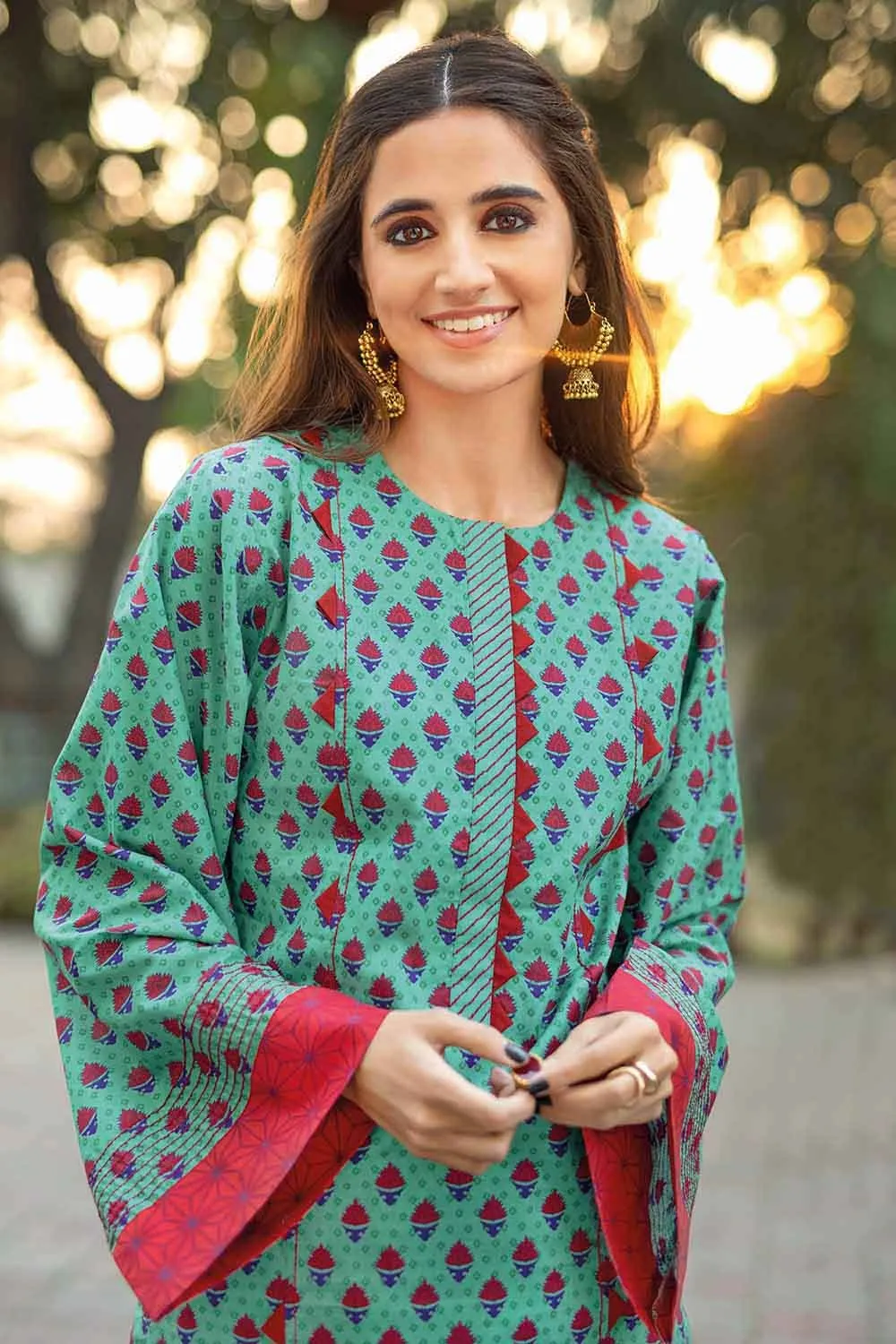 Gul Ahmed Summer 2022 · Essential 2PC Collection – 2PC Digital Printed Shirt With Dyed Trousers TL-12004 A