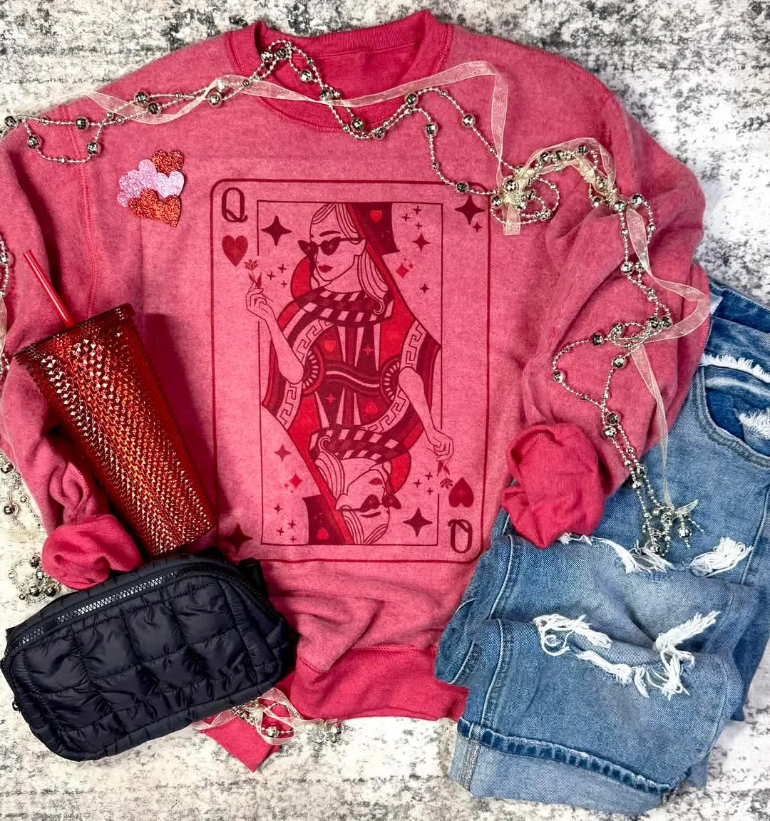 Hearts and Bows Graphic Sweatshirt