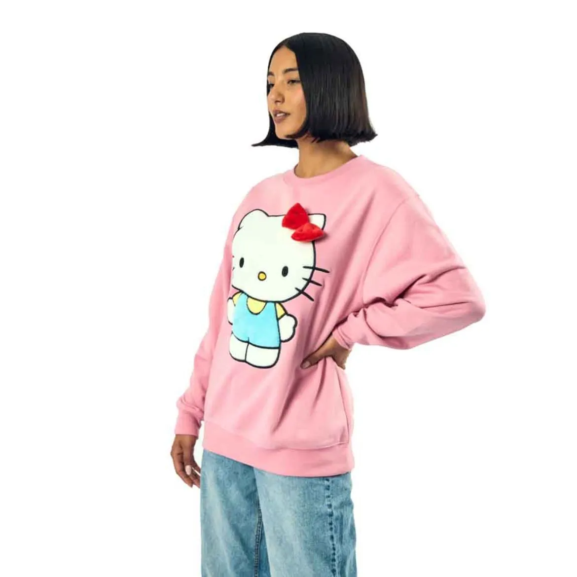 Hello Kitty 3D Bow Oversized Pink Sweatshirt