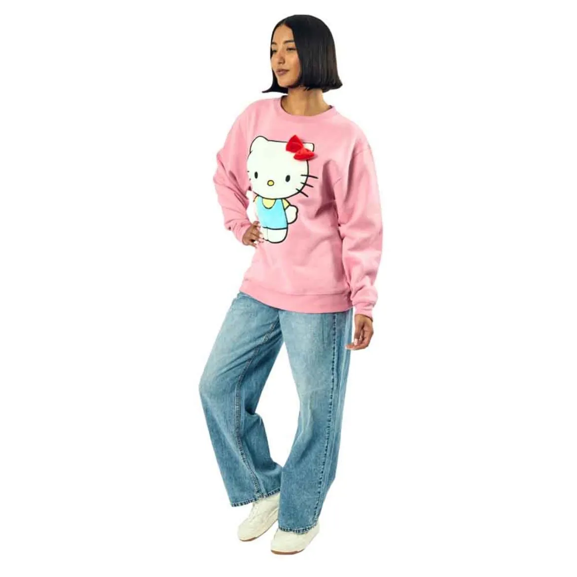 Hello Kitty 3D Bow Oversized Pink Sweatshirt
