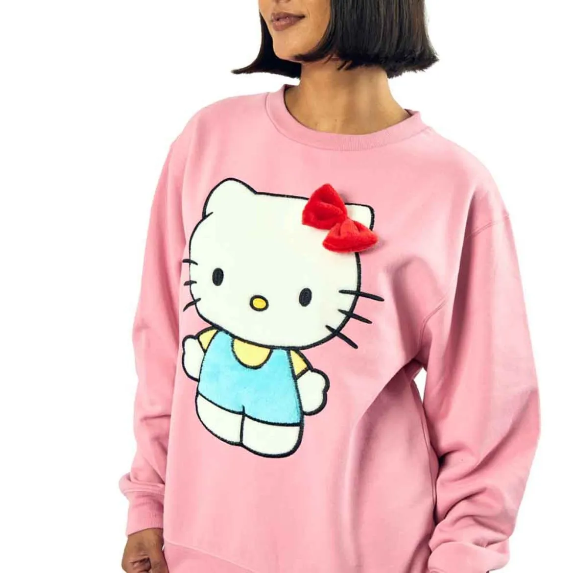Hello Kitty 3D Bow Oversized Pink Sweatshirt
