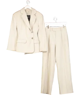 House of CB 2-piece Beige Hourglass Blazer And High Waist Tailored Trousers Suit Set UK XS