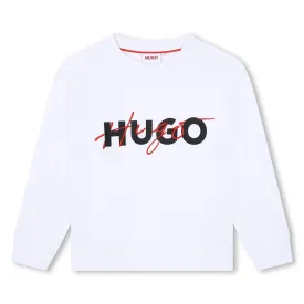 Hugo Kids Boys Fleece Sweatshirt - White
