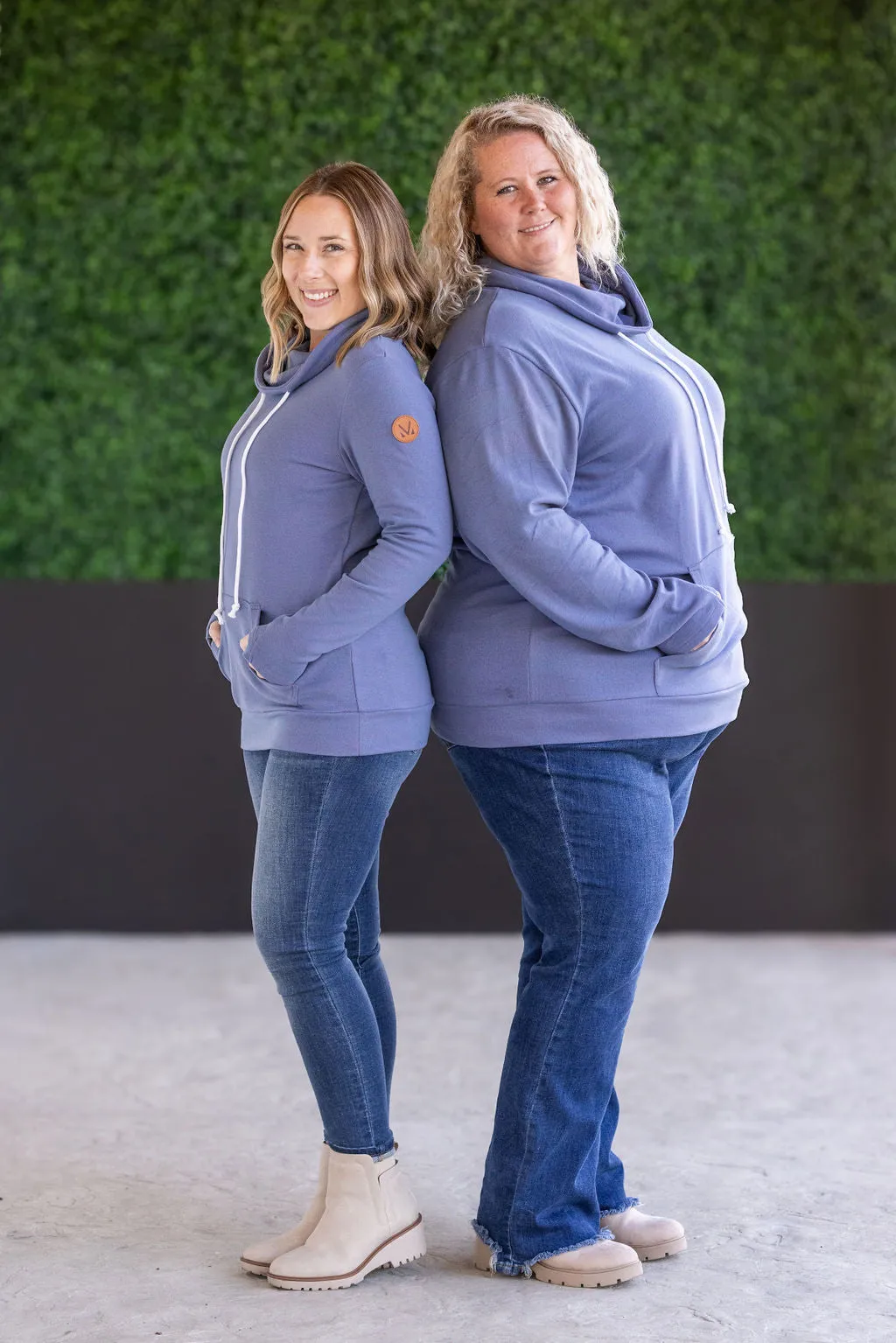 IN STOCK Funnel Neck -Blue and Pink Mix