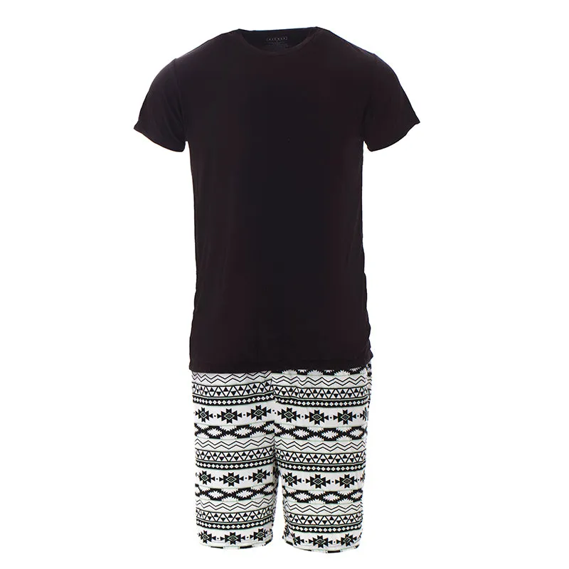 Kickee Pants Men's Print Short Sleeve Pajama Set with Shorts