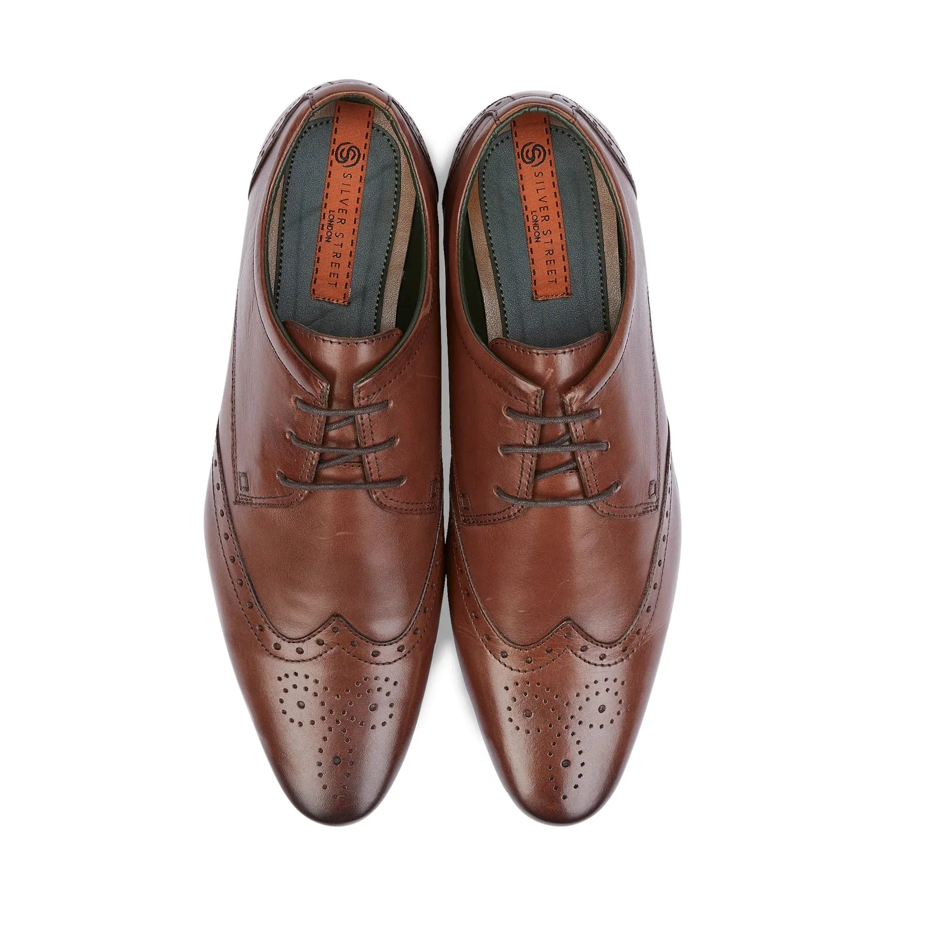 Leather Fleet Smart Formal Leather Brogue Shoe - Brown