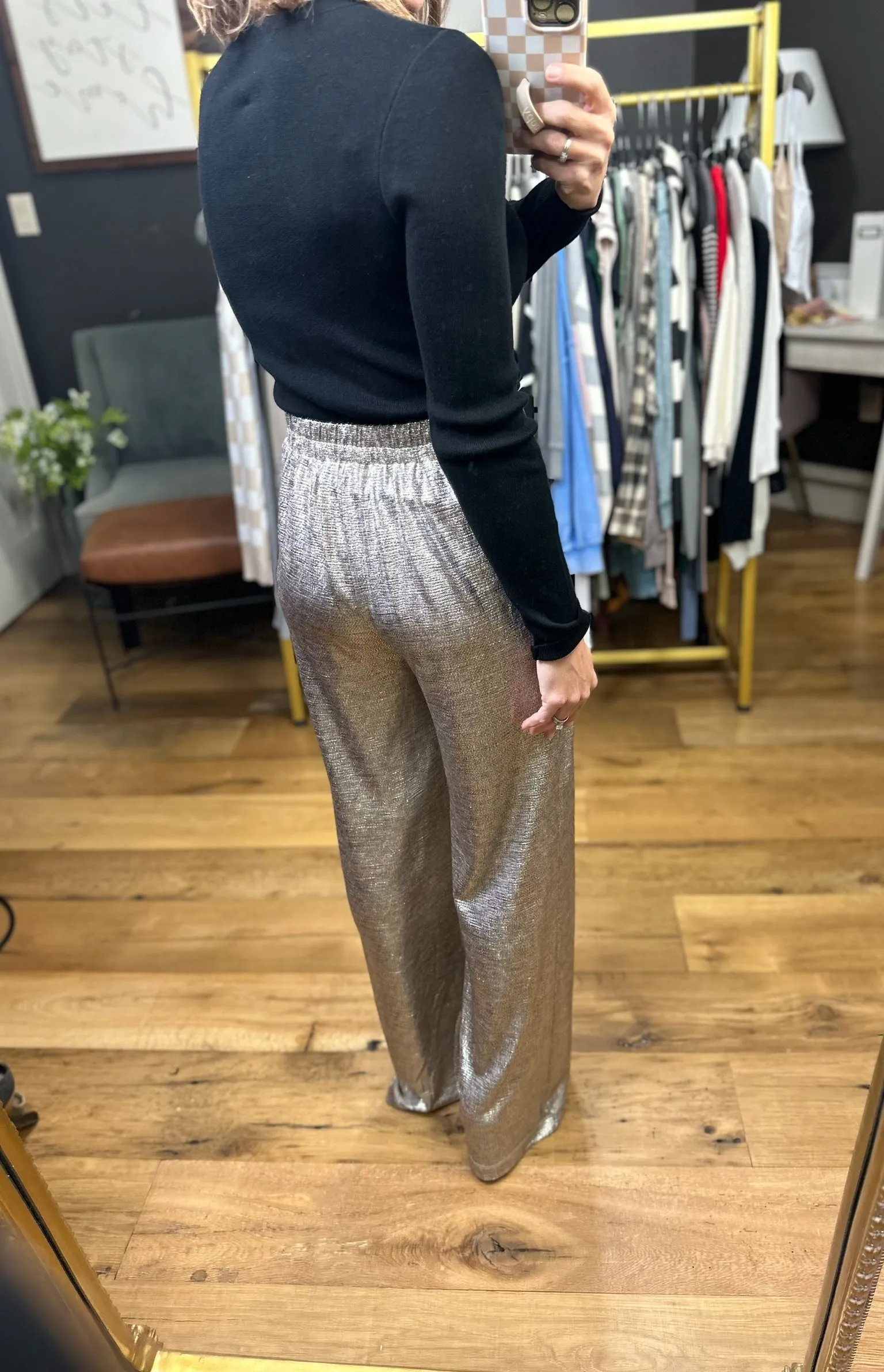 Light Up The Night High-Waisted Pant - Champagne