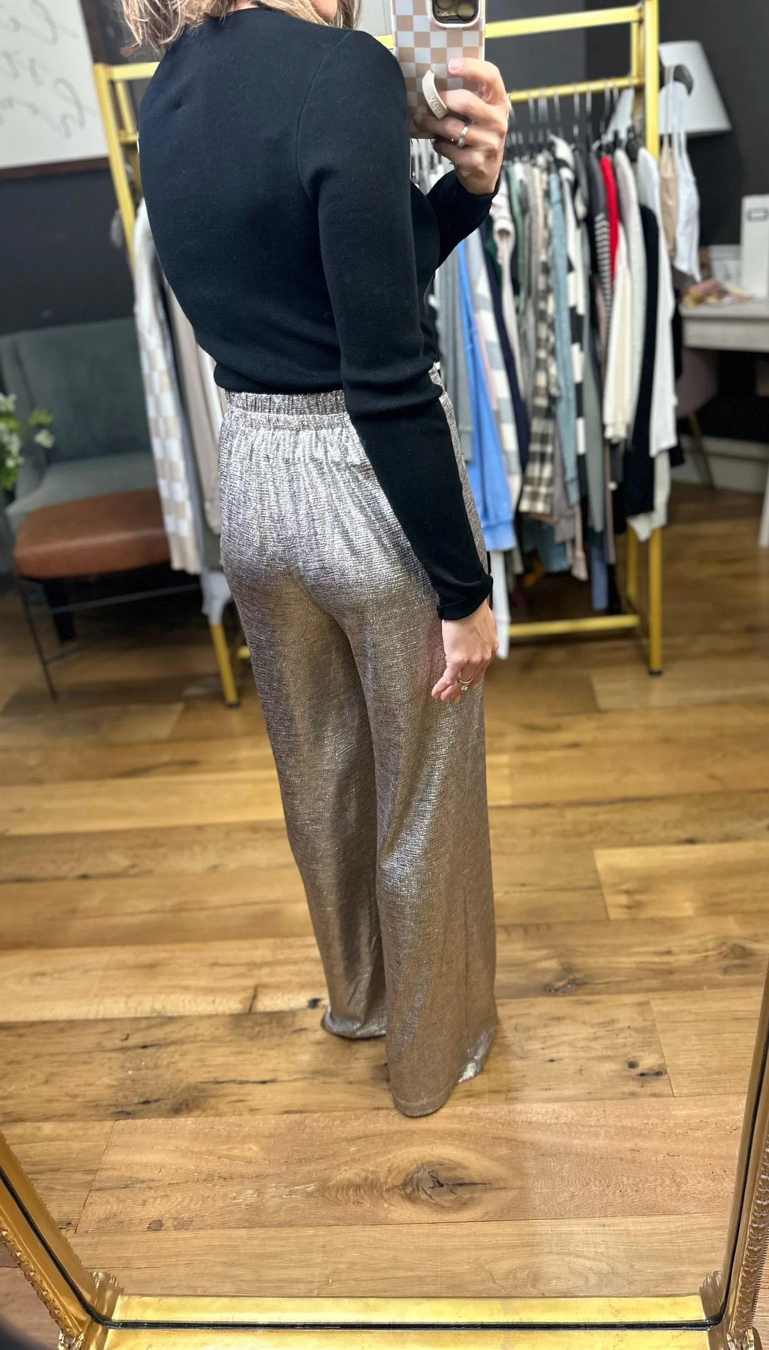Light Up The Night High-Waisted Pant - Champagne