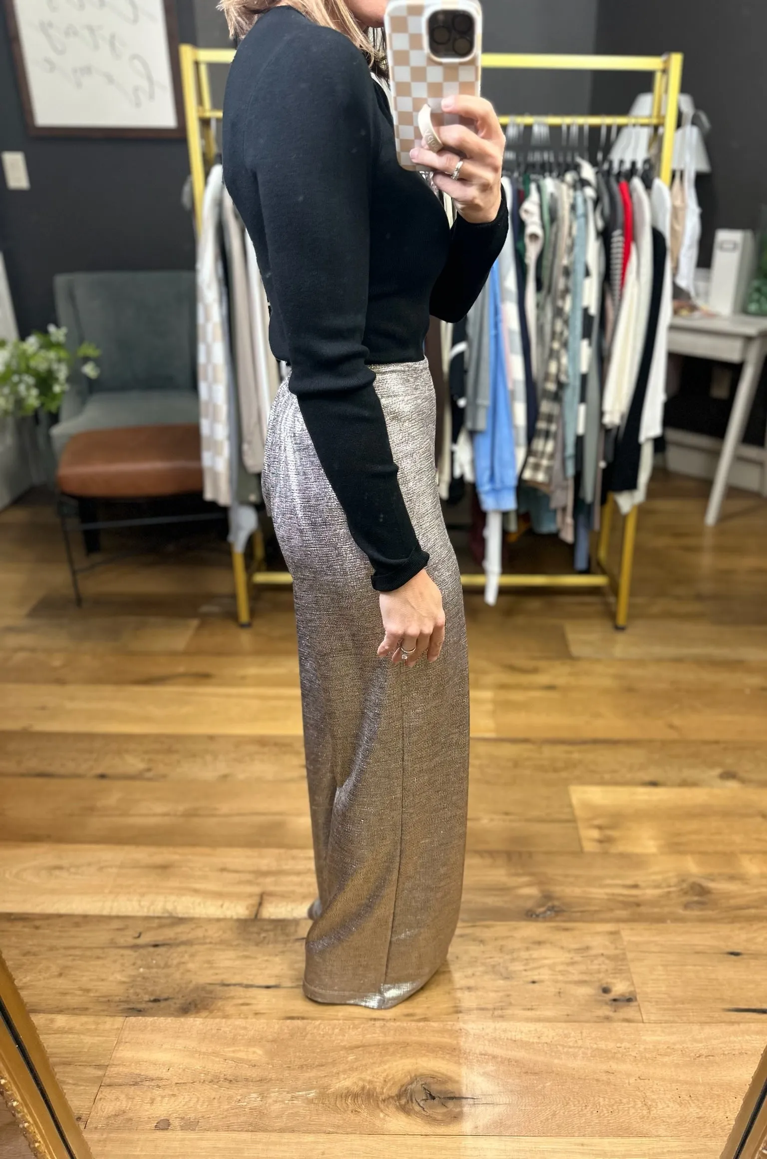 Light Up The Night High-Waisted Pant - Champagne