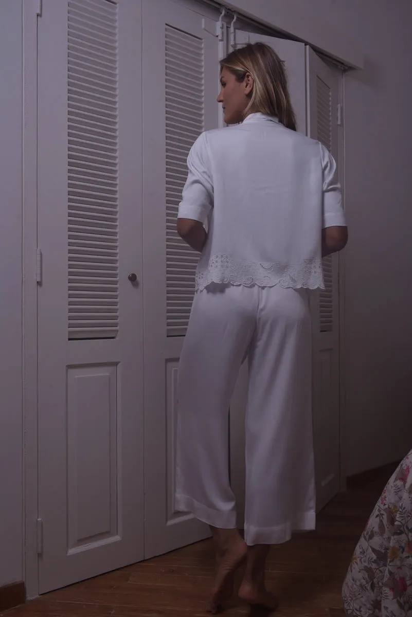 Magnolia Cropped Pyjama Top