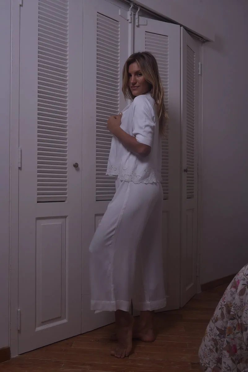 Magnolia Cropped Pyjama Top