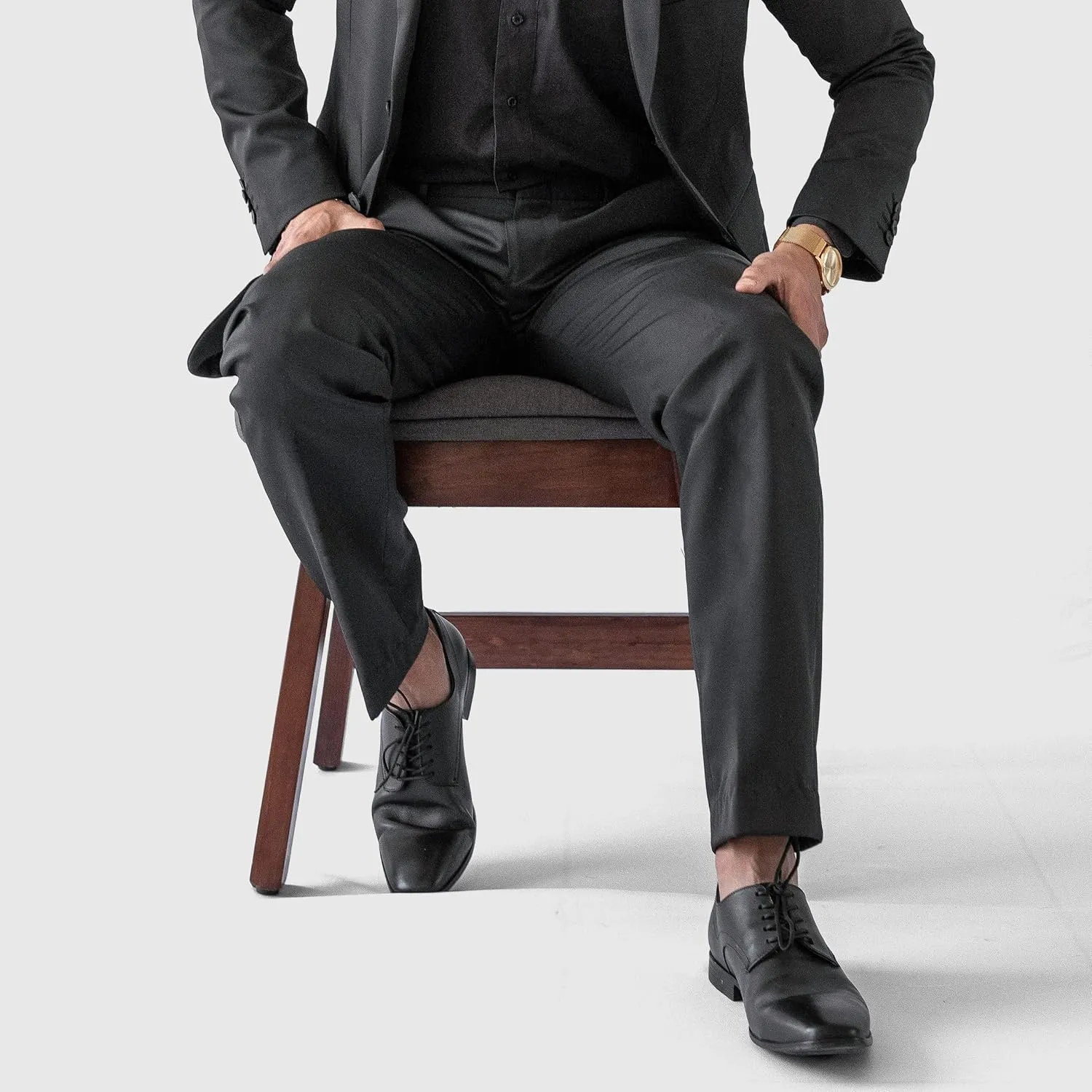Mens Stretch Dress Pants, Men's Classic Fit Casual Pants Lightweight Quick Dry Flat Front Golf Work with Pockets