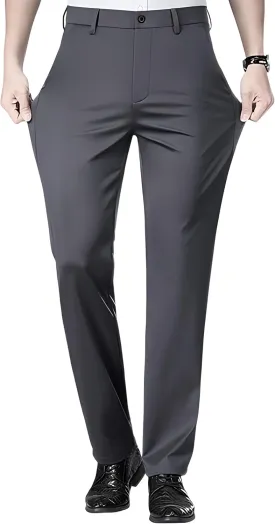 Mens Stretch Dress Pants, Men's Classic Fit Casual Pants Lightweight Quick Dry Flat Front Golf Work with Pockets